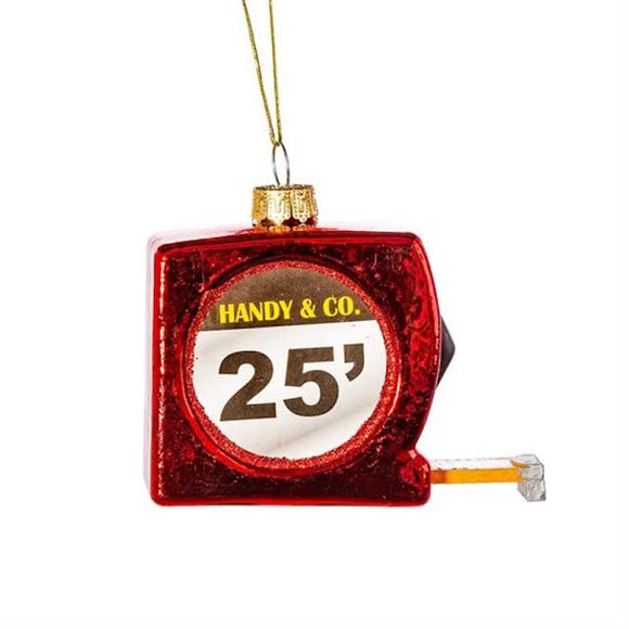 Tape Measure Shaped Glass Bauble