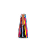 ROKA London Carnaby Small Zip Wallet - Recycled Canvas - Multi Stripe