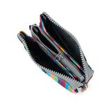 ROKA London Carnaby Small Zip Wallet - Recycled Canvas - Multi Stripe