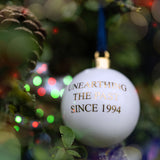 Time Team Luxury Bone China Bauble - White & Gold
