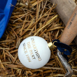Time Team Luxury Bone China Bauble - White & Gold