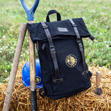 Large Waxed Canvas Laptop Backpack - Black