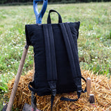 Large Waxed Canvas Laptop Backpack - Black