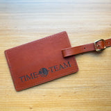 Time Team Leather Luggage Tag