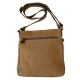 Canvas Crossbody Shoulder Bag - Brown