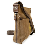 Canvas Crossbody Shoulder Bag - Brown