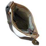 Canvas Crossbody Shoulder Bag - Brown