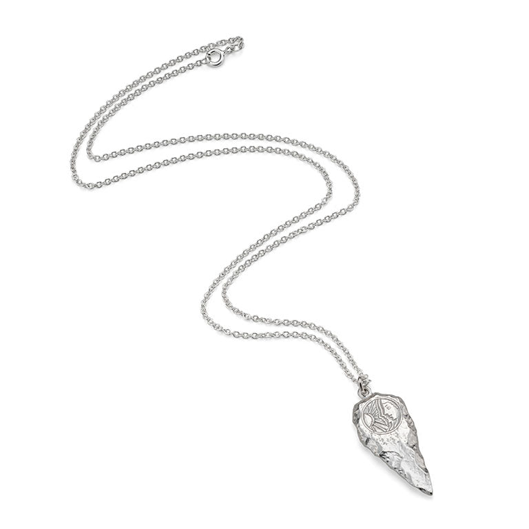 Silver Time Team Flint Arrowhead Pendant (Abigail Brown Collection)