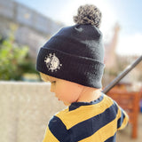 Children's Beanie Bobble Hat - Navy