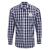 Men's Time Team Check Cotton Long Sleeve Shirt - Navy & White