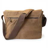 Canvas Messenger Laptop Bag - Brown