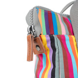 ROKA London Bantry Small Backpack - Zip-Top Recycled Canvas - Multi Stripe