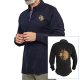 Time Team Original Gold Long Sleeved Rugby Shirt - Navy
