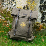 Large Waxed Canvas Laptop Backpack - Olive