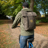 Large Waxed Canvas Laptop Backpack - Olive