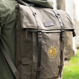 Large Waxed Canvas Laptop Backpack - Olive