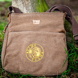 Canvas Crossbody Shoulder Bag - Brown