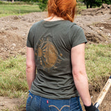 Women's Time Team V-Neck Organic T-Shirt - Olive