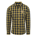 Women's Time Team Check Cotton Long Sleeve Shirt - Mustard & Navy