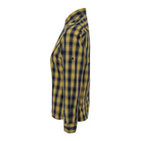 Women's Time Team Check Cotton Long Sleeve Shirt - Mustard & Navy