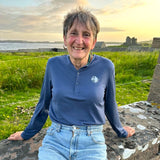 Women's Time Team Long Sleeved Henley Top - Indigo Blue