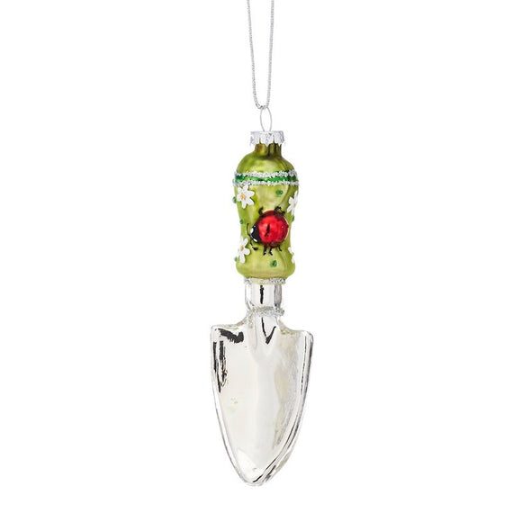 garden trowel ornament Garden Trowel Shaped Glass Bauble – Time Team