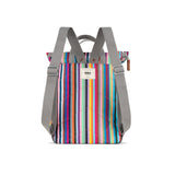 ROKA London Canfield Medium Backpack - Roll-Top Canvas - Multi Stripe