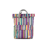 ROKA London Canfield Medium Backpack - Roll-Top Canvas - Multi Stripe