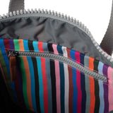 ROKA London Canfield Medium Backpack - Roll-Top Canvas - Multi Stripe