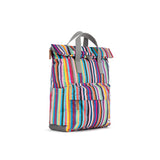 ROKA London Canfield Medium Backpack - Roll-Top Canvas - Multi Stripe