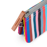 ROKA London Carnaby Small Zip Wallet - Recycled Canvas - Multi Stripe