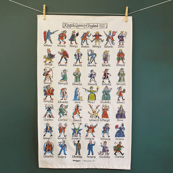 Kings & Queens of England Picturemap Tea Towel