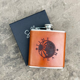 Time Team Leather Hip Flask