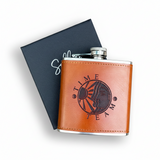 Time Team Leather Hip Flask