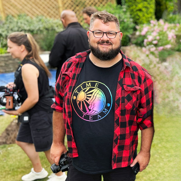 Men's Time Team Multi Colour Logo T-Shirt - Black