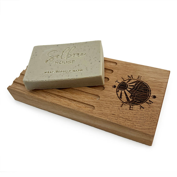 Time Team Oak Soap Dish & Soap Set