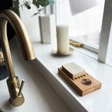 Time Team Oak Soap Dish & Soap Set