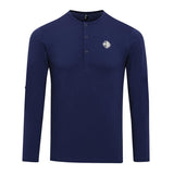 Time Team Long Sleeved Henley Top - Indigo Blue