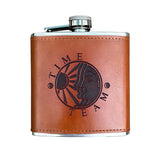 Time Team Leather Hip Flask