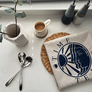 Linen Tea Towel - Time Team Logo