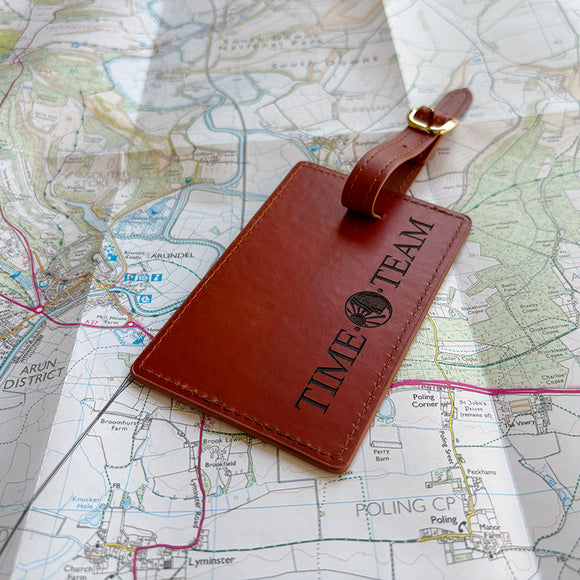 Time Team Leather Luggage Tag