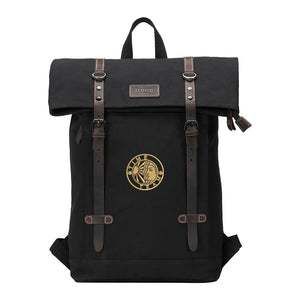 Large Waxed Canvas Laptop Backpack - Black