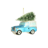 Glass Land Rover Christmas Decoration