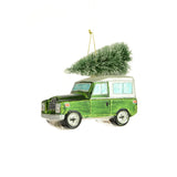 Glass Land Rover Christmas Decoration