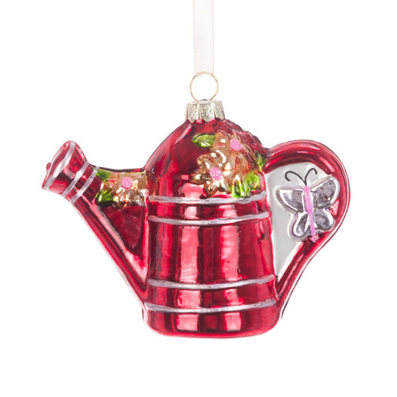 Glass Watering Can Christmas Decoration