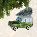 Glass Land Rover Christmas Decoration