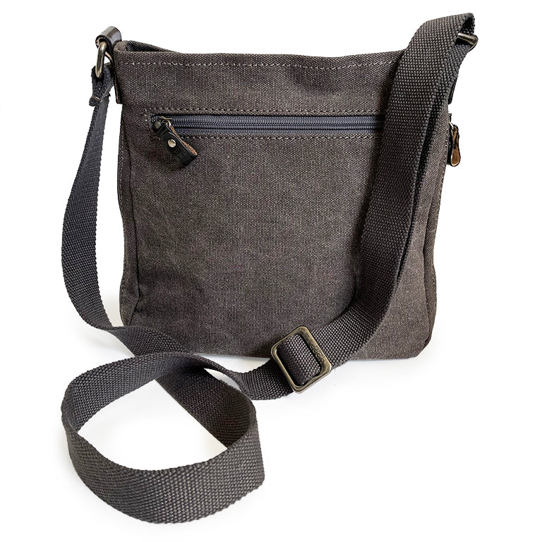 Canvas Crossbody Shoulder Bag Charcoal – Time Team
