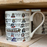 Kings & Queens of England Picturemap Bone China Mug