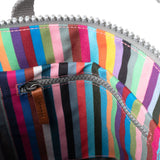 ROKA London Bantry Small Backpack - Zip-Top Recycled Canvas - Multi Stripe