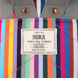 ROKA London Bantry Small Backpack - Zip-Top Recycled Canvas - Multi Stripe